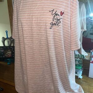 Striped Pink T-Shirt with Embroidery